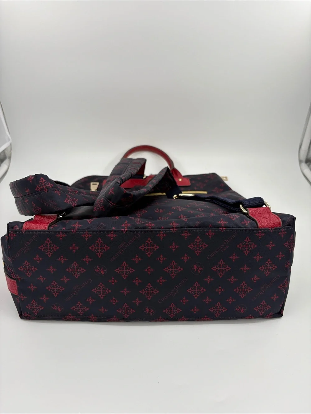 Navy Backpack with Red Trim